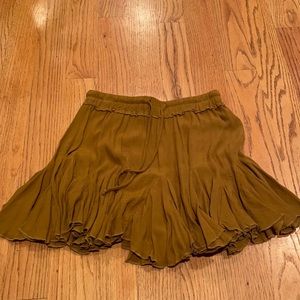 OLIVACEOUS Olive green flowy skirt